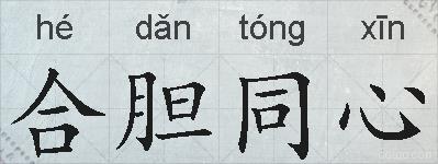 合胆同心的拼音