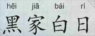 黑家白日的拼音