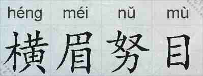 横眉努目的拼音
