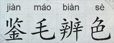 鉴毛辨色的拼音