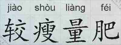 较瘦量肥的拼音