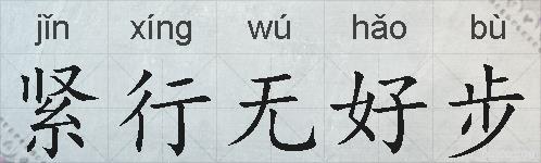 紧行无好步的拼音
