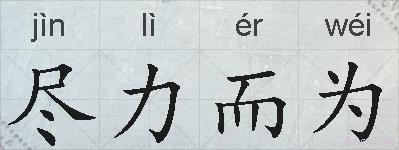 尽力而为的拼音