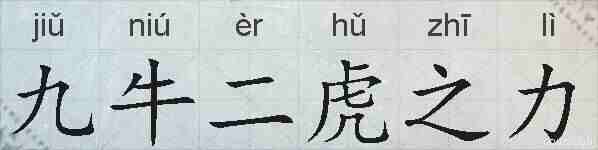 九牛二虎之力的拼音