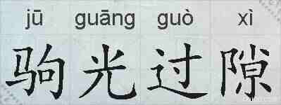 驹光过隙的拼音
