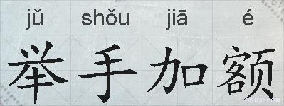 举手加额的拼音