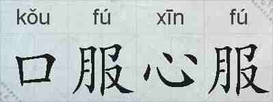 口服心服的拼音