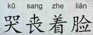 哭丧着脸的拼音