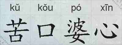 苦口婆心的拼音