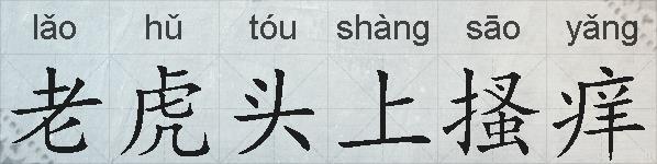 老虎头上搔痒的拼音