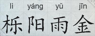 栎阳雨金的拼音