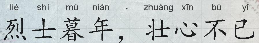 烈士暮年，壮心不已的拼音