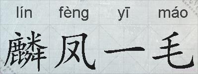 麟凤一毛的拼音