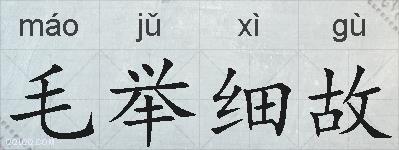 毛举细故的拼音