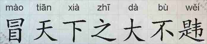 冒天下之大不韪的拼音