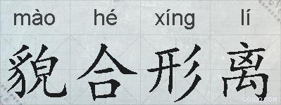 貌合形离的拼音
