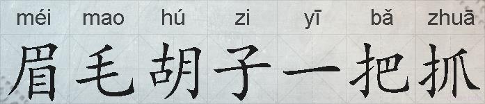 眉毛胡子一把抓的拼音