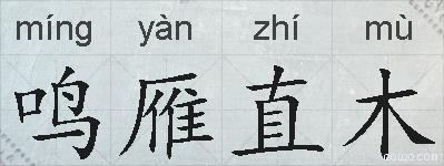 鸣雁直木的拼音