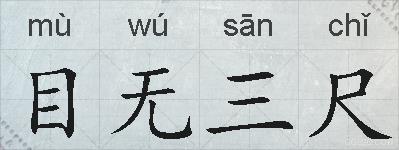 目无三尺的拼音