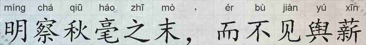 明察秋毫之末，而不见舆薪的拼音