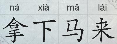 拿下马来的拼音