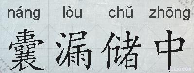 囊漏储中的拼音