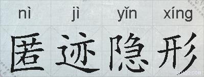 匿迹隐形的拼音