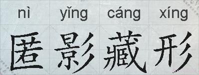 匿影藏形的拼音