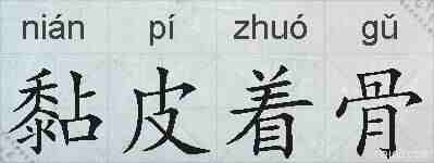 黏皮着骨的拼音
