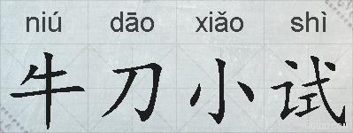 牛刀小试的拼音