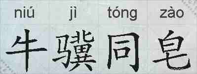 牛骥同皂的拼音
