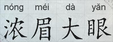 浓眉大眼的拼音