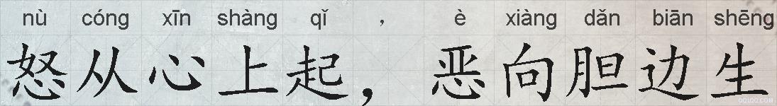 怒从心上起，恶向胆边生的拼音