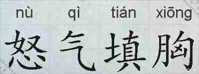 怒气填胸的拼音
