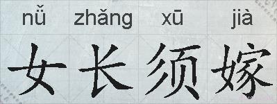女长须嫁的拼音