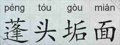 蓬头垢面的拼音