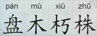 盘木朽株的拼音