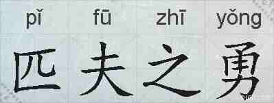 匹夫之勇的拼音