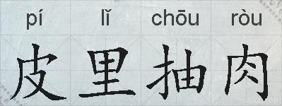 皮里抽肉的拼音