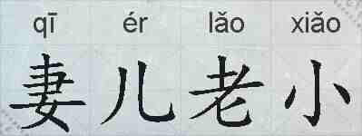 妻儿老小的拼音