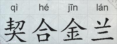 契合金兰的拼音