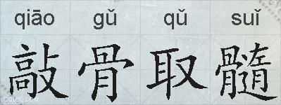 敲骨取髓的拼音