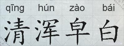 清浑皁白的拼音
