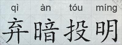 弃暗投明的拼音