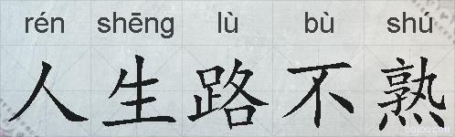 人生路不熟的拼音