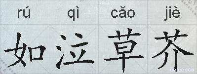 如泣草芥的拼音