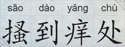 搔到痒处的拼音