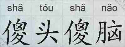 傻头傻脑的拼音