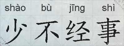 少不经事的拼音
