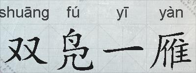 双凫一雁的拼音